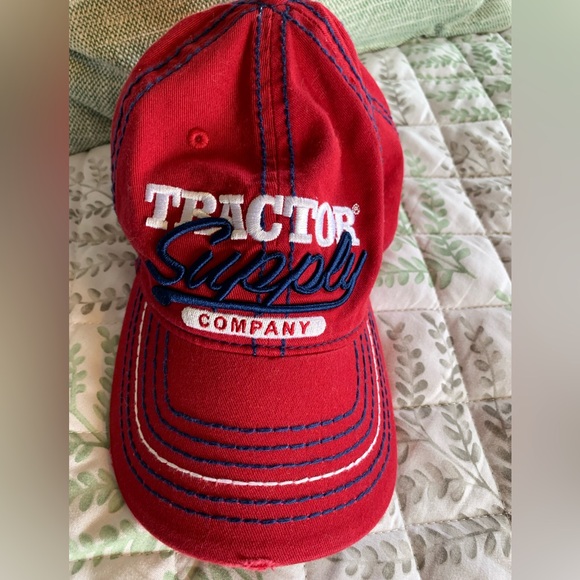 Tractor Supply Company Rugged Look Adjustable Strap Red & Blue Cap. - Picture 1 of 9